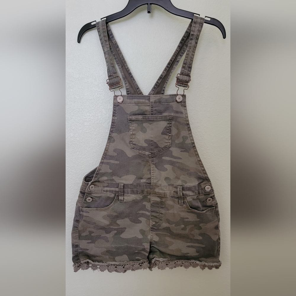SO Girl's Camouflage Overall Shorts